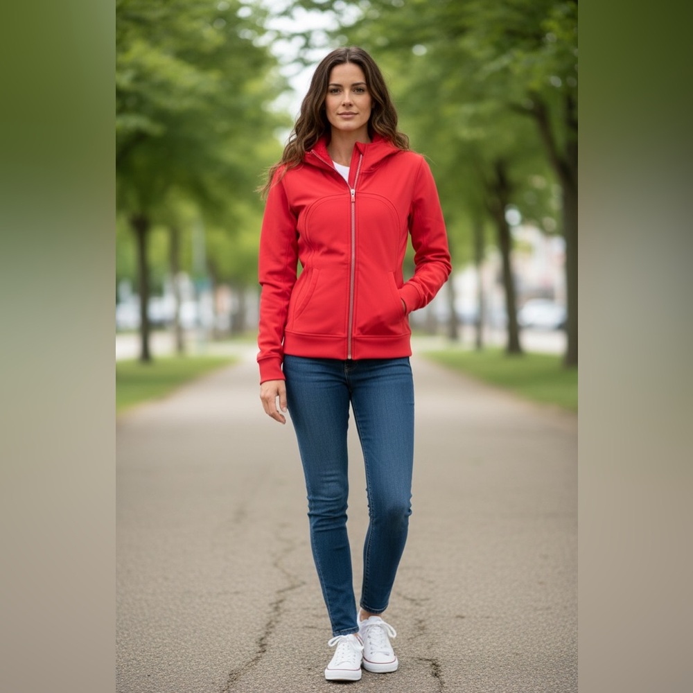 Lululemon athletica, size 6, Love Red Women’s Softshell long sleeve Uba pullover
